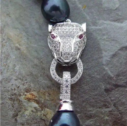 

STUNNING 11-13MM TAHITIAN BLACK GREEN PEARL NECKLACE 18 INCH