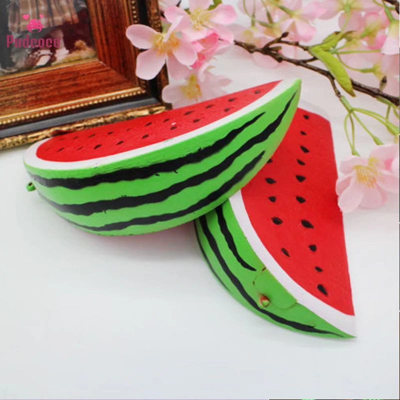 

Pudcoco Creative 18cm Slow Rising Squishy Jumbo Watermelon interesting Phantom Fruit Scented Bread Squeeze Toy Decor Gift