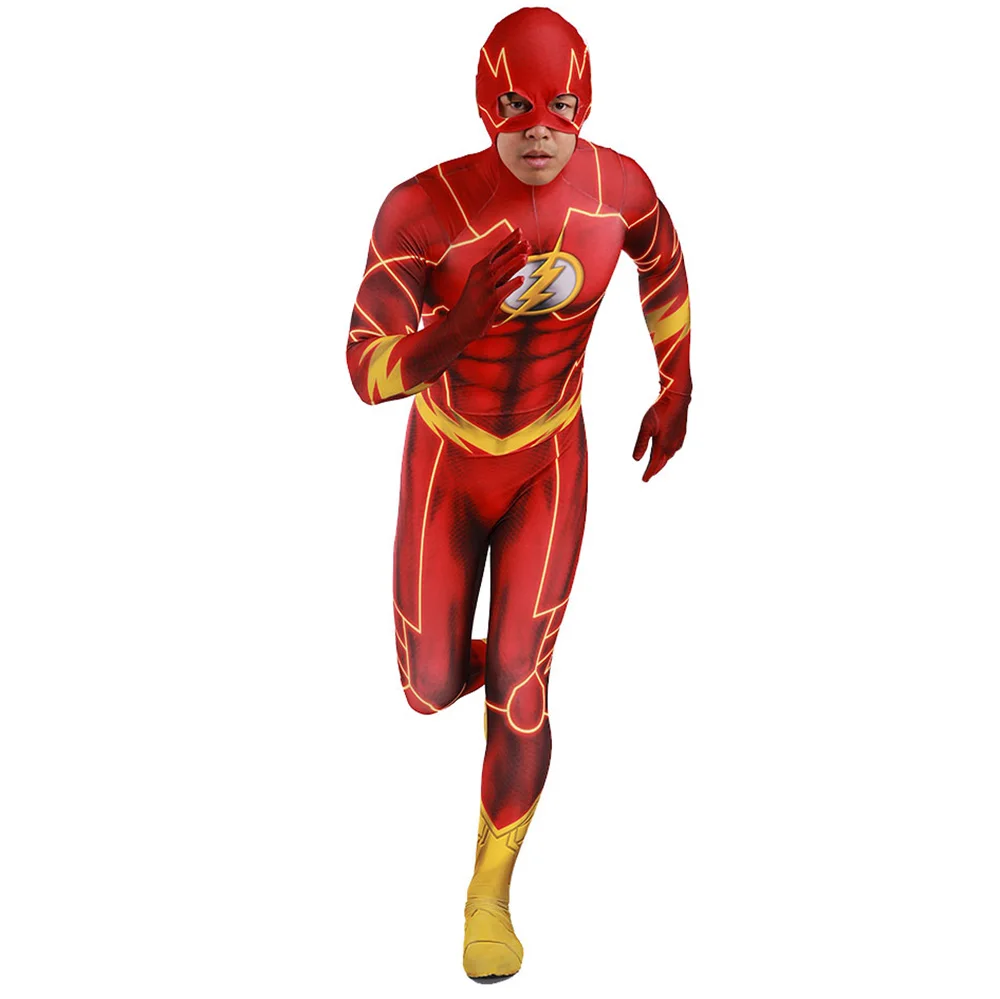 

The Flash 001 Cosplay Costume Upgraded Version Costume Superhero Zentai Halloween Costumes The Flash Cosplay Costume Adult Kids