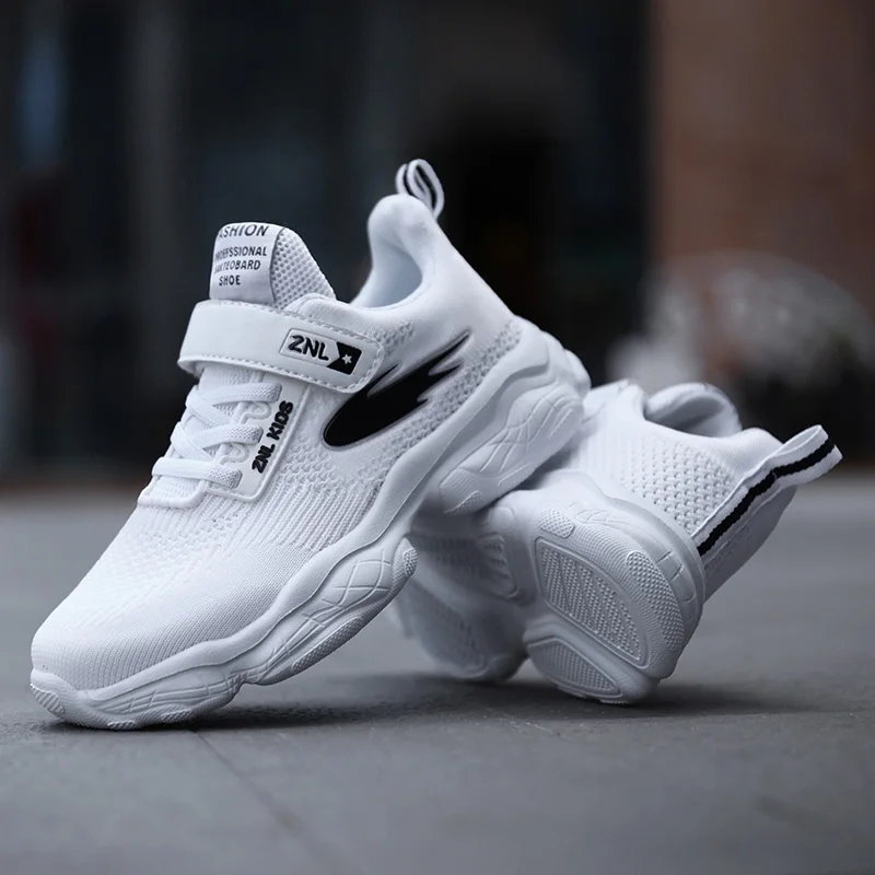 Детские черные брюки спортивная обувь для студентов белые кроссовки дышащая