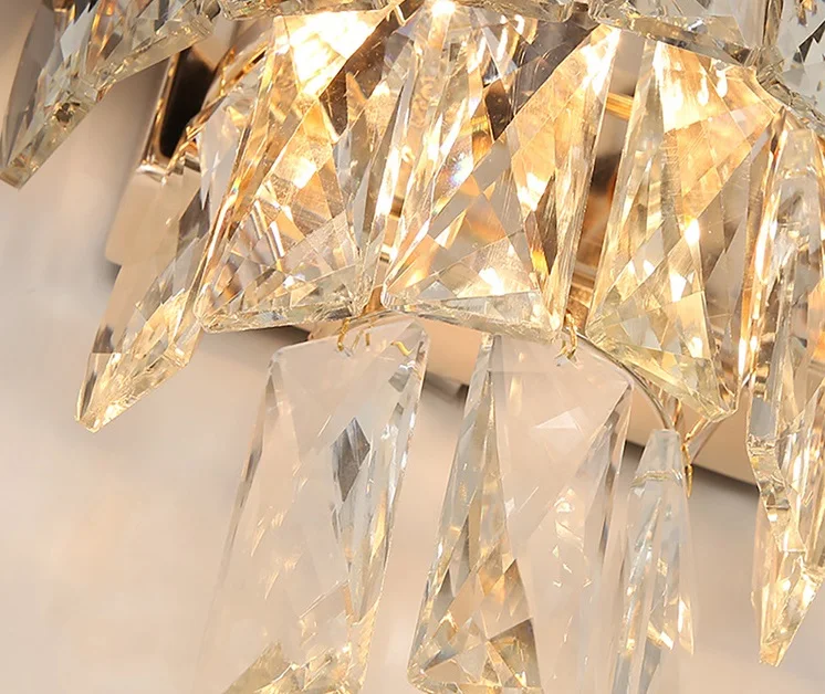 Postmodern light luxury crystal wall lamp villa hotel living room simple modern Hong Kong style bedroom bedside | Лампы и освещение