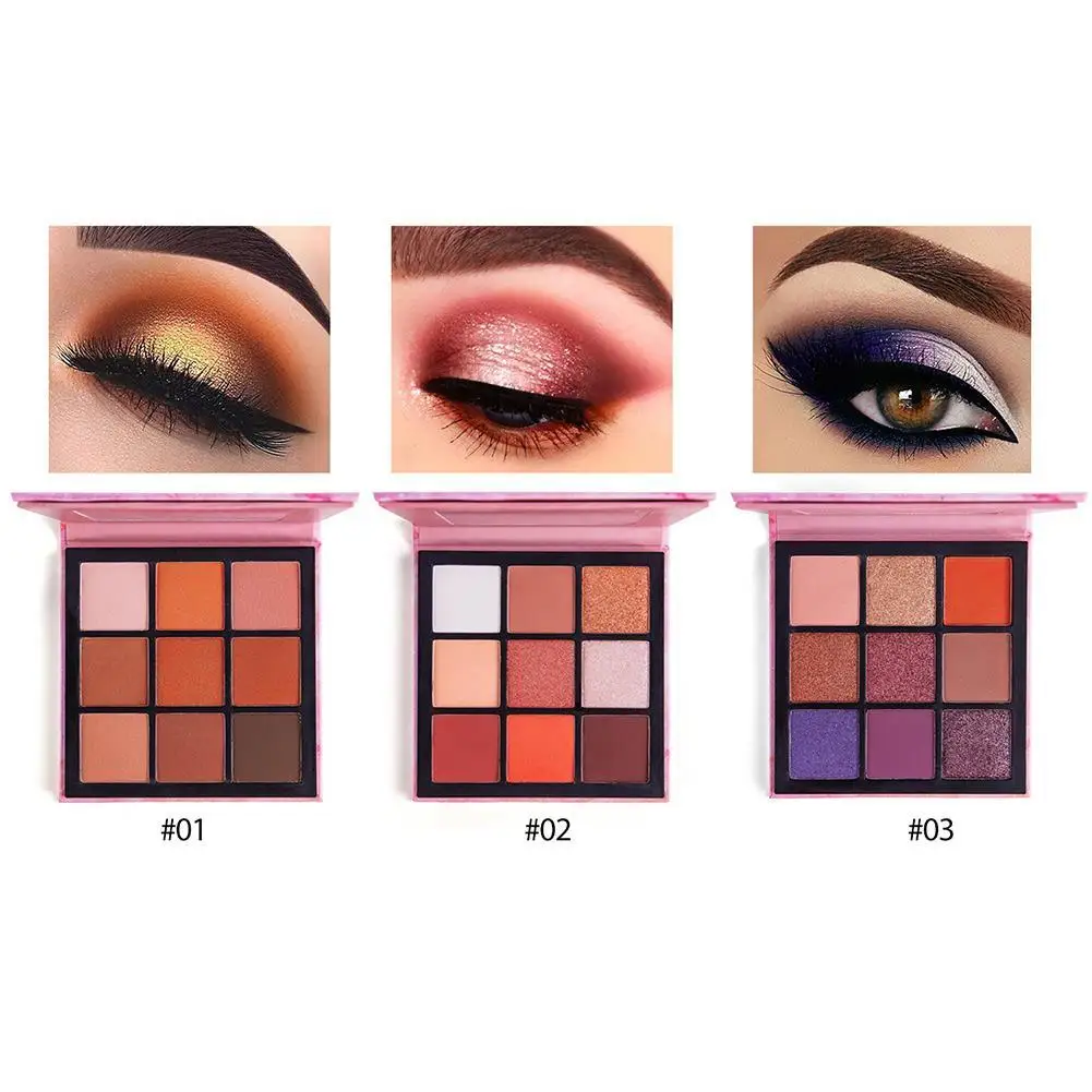 9 Цвета Shimmer МАТОВЫЕ тени для век палитра макияжа кисточки пигментированные