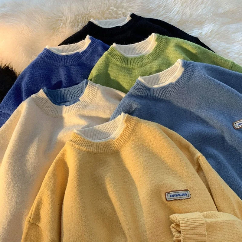 Плюшевая Толстая блузка японский свободный однотонный студенческий модный