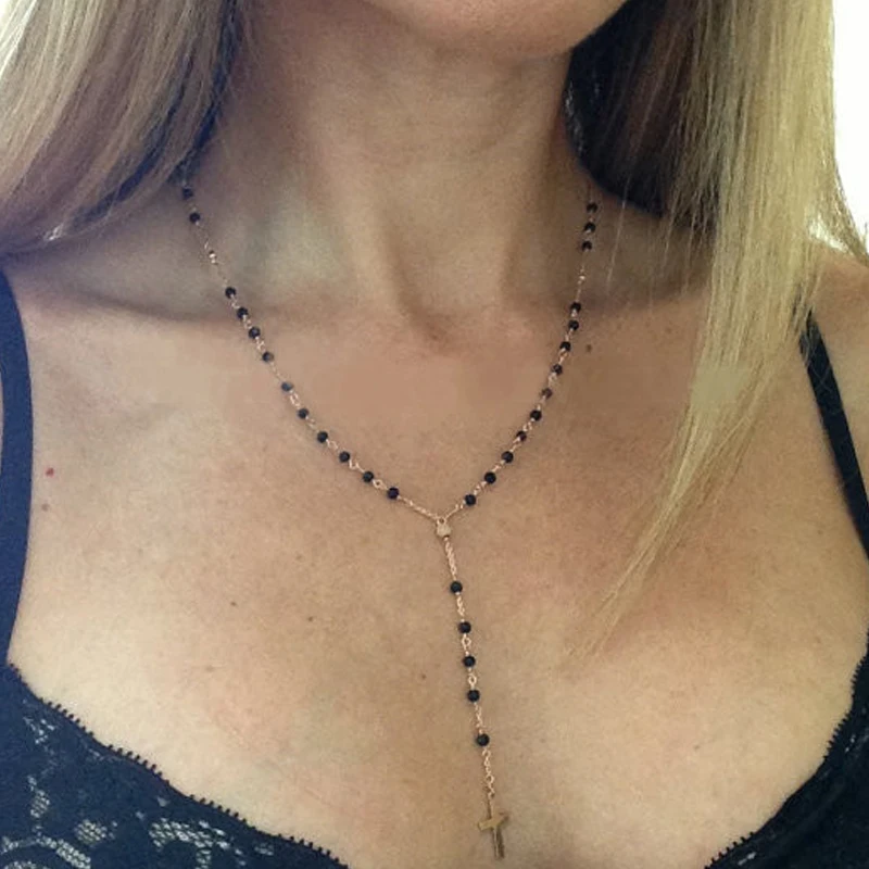 Новинка 2021 модные черные круглые бусины католические четки качественные