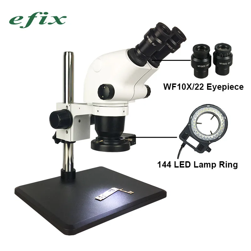 Efix 6 5 ~ 65x бинокулярный стерео паяльный микроскоп непрерывный зум верстак