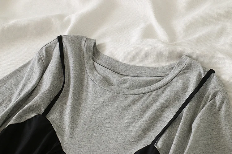 

short sleeve summer dress black women o neck casual streetwear t-shirt dress loose long dress vestidos mujer