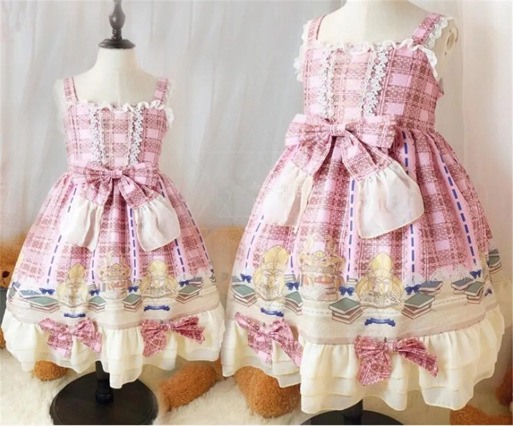 Детское Кружевное Платье До Колена без рукавов в японском стиле|Платья стиле