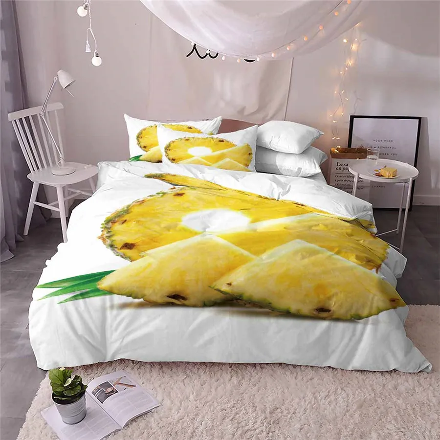 3D комплект постельного белья с принтом ананаса набор пододеяльников