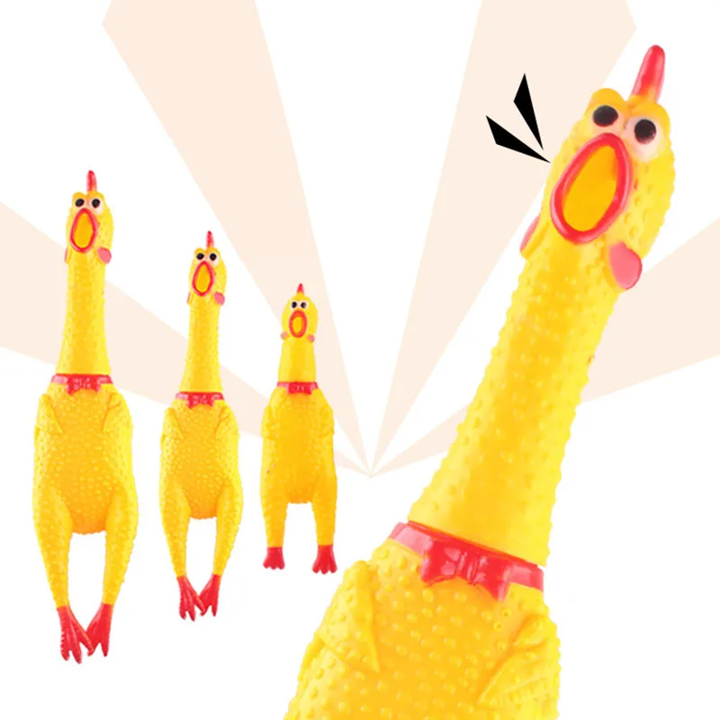 

Screaming Chicken Dog Toys Squeeze Sound Pet Cat Toy Squeaky Puppy Interactive Chewing Dog Toy Cleaning Teeth Pet Squeaker Toys