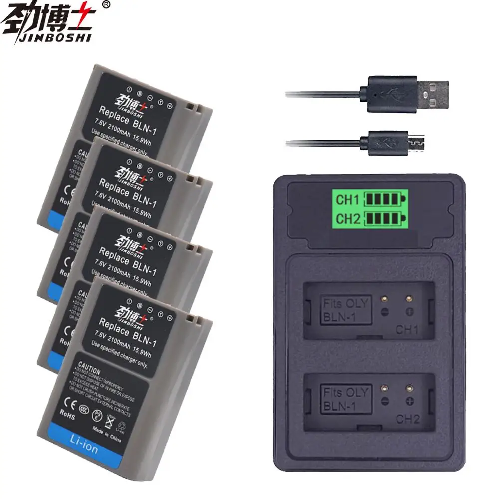 4x BLN-1 PS BLN1 PS-BLN1 Батарея+ Dual USB зарядка для Olympus BLN1 OM-D E-M1 E-M5 Mark II PEN-F E-P5 EM1 EM5 PENF EP5