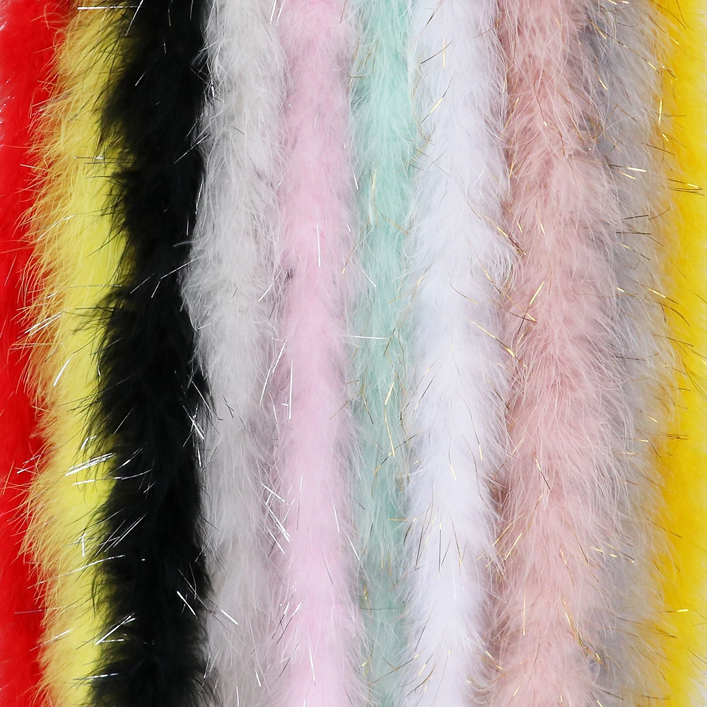 

Шаль из натуральных перьев с золотыми и серебряными перьями, 10 шт.