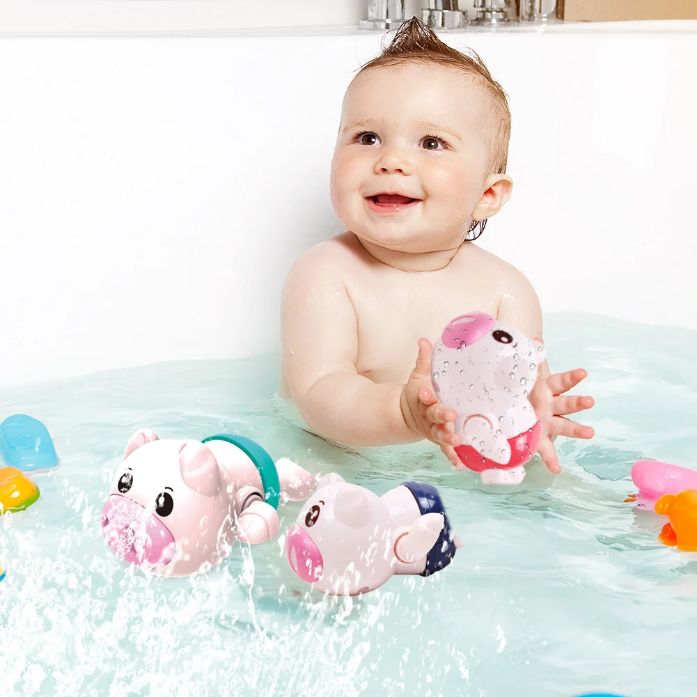 

Интерактивная пляжная игрушка в ванную комнату с распылителем воды, милая свинья, Классическая Детская игрушка для купания, заводные на цеп...