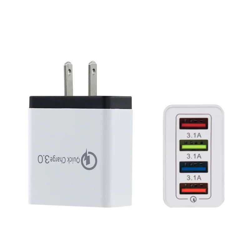 Быстрое зарядное устройство QC 3 0 USB универсальное 4 порта ЕС США штекер Адаптер