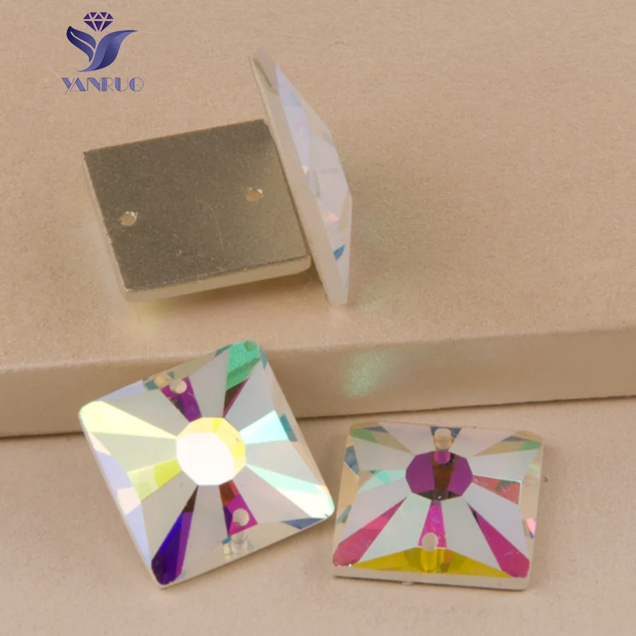 Матовый топ YANRUO 2315MTH AAAAA Crystal AB Пришивные квадратные стеклянные хрустальные камни