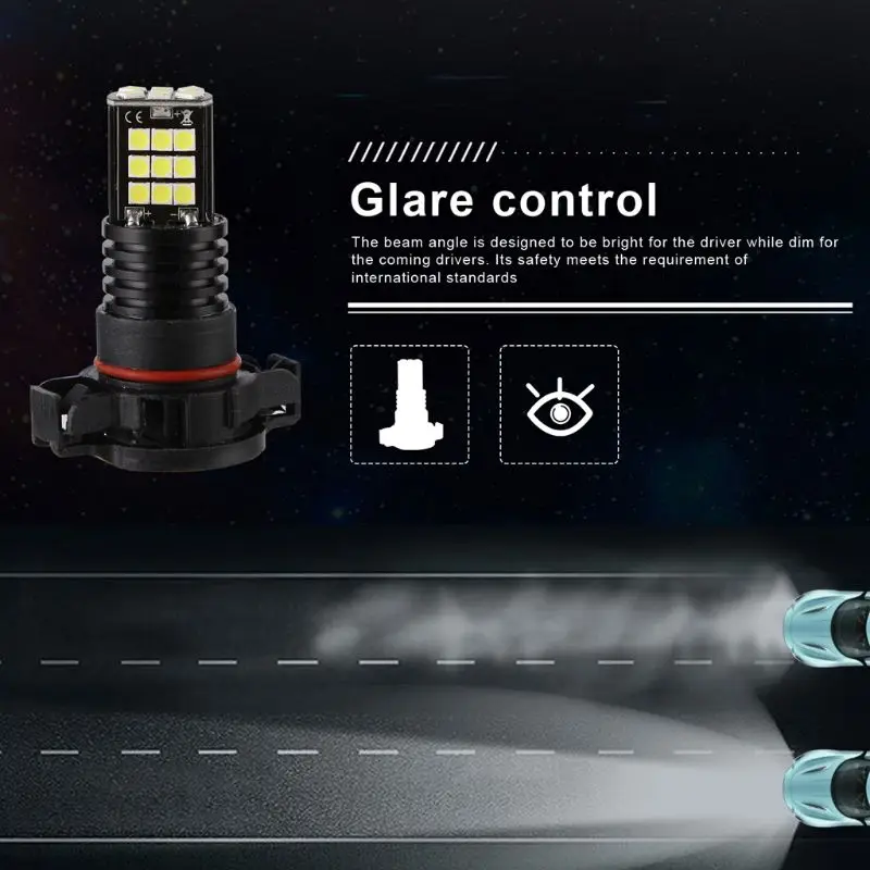 

DC12V-H16-24 LED Bulbs Car Anti-Fog Lamp A Pair Of White Light Replacement For Driving Lamp Automotive
