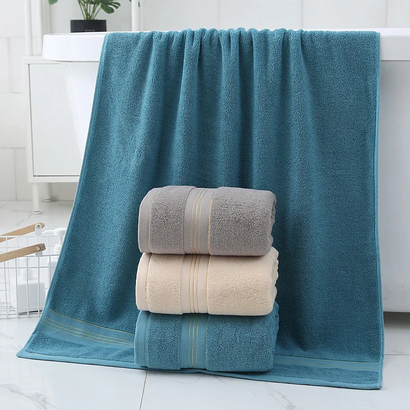 

70x140cm Thick Embroidery Pure Cotton Absorbent Bath Towel Adult Male and Female Couple Fitness Swimming Beach Towel Hotel Home