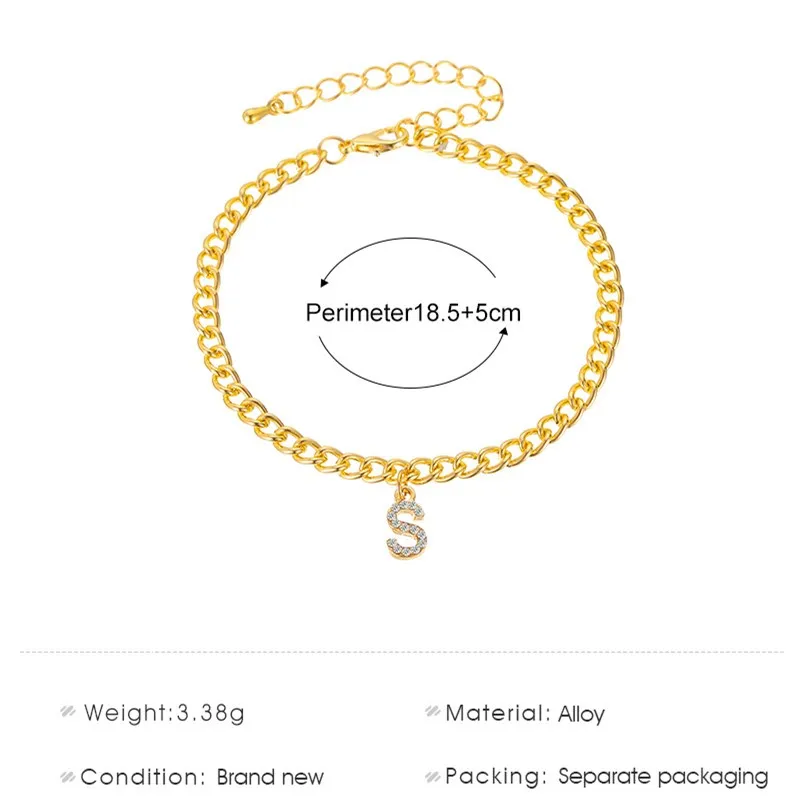 Женский анклет с именем в богемном стиле браслет-цепочка инициалами букв