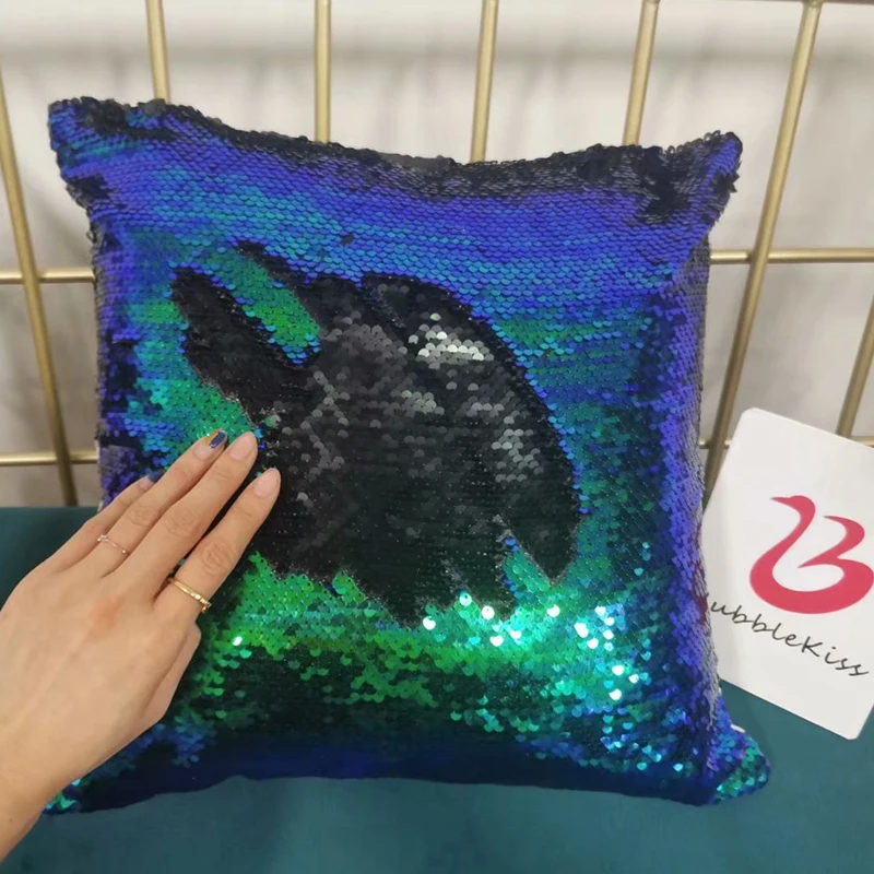 16 &quotx 16&quot Подушка Русалка чехол двухсторонняя Sequin Чехол сублимационная