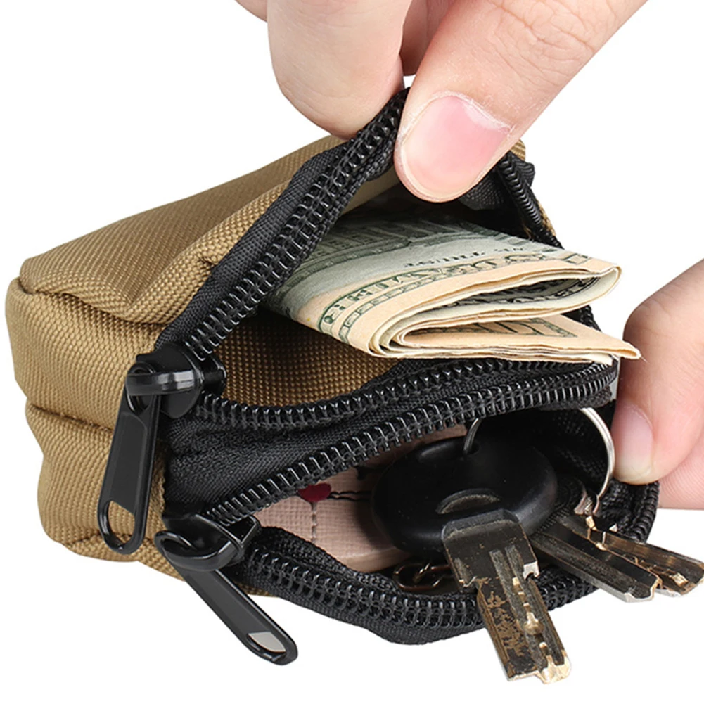 

Nylon Molle Pouch Waterproof Camping Waist Bag Multi-functional Key Coin Small Purses Zipper Pocket Small Gadget Organizer