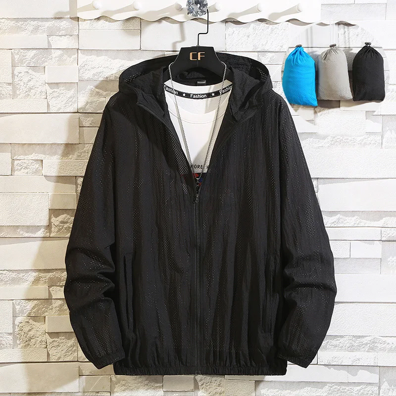 2020 мужская летняя куртка с капюшоном тонкая ветровка дышащая сетка