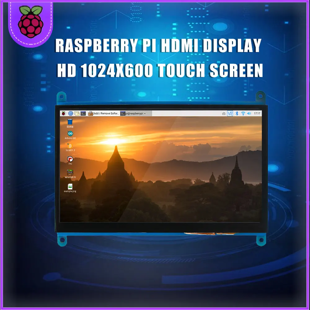 7 дюймов Raspberry Pi 4B /3B +/3B сенсорный Экран 1024*600 ЖК дисплей совместимому с HDMI Дисплей |