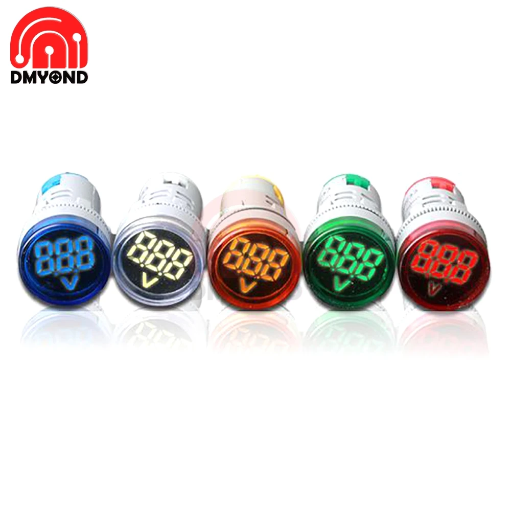 Круглый светодиодный цифровой вольтметр 0 100 в постоянный ток 12 В 24 22 мм монитор
