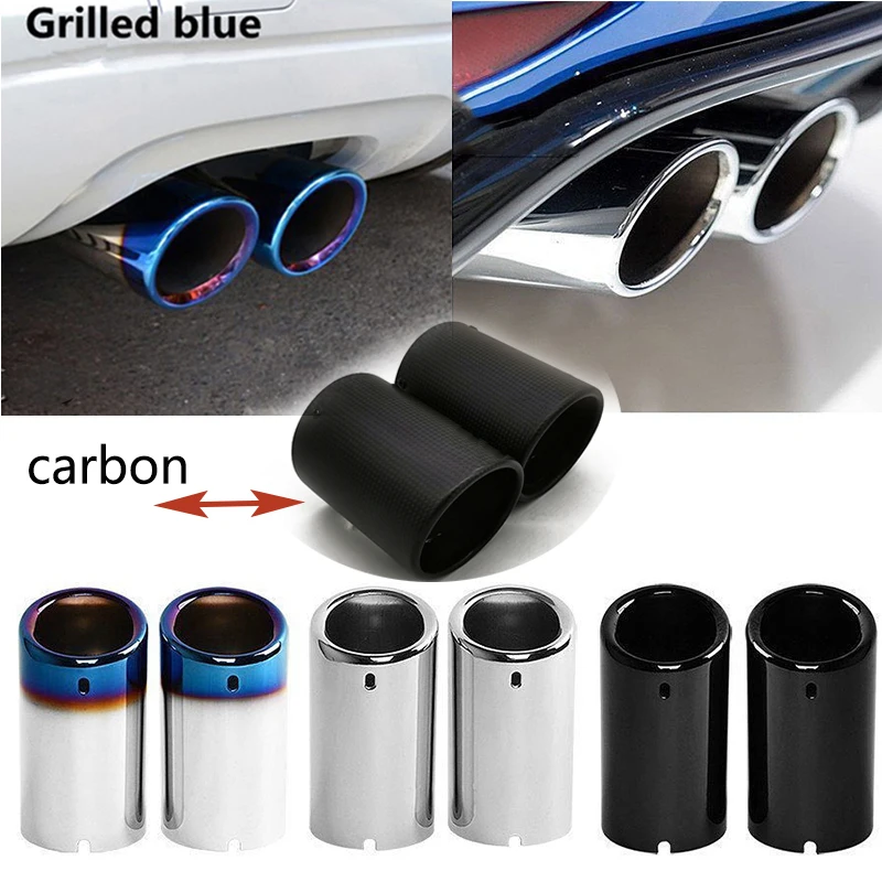 Silenciador de tubo de escape para coche, cubierta de fibra de carbono para Skoda Octavia A7 A5 Superb Yeti 1,4 T 1,6 T BMW E90 E92 325 328i Touran L 280