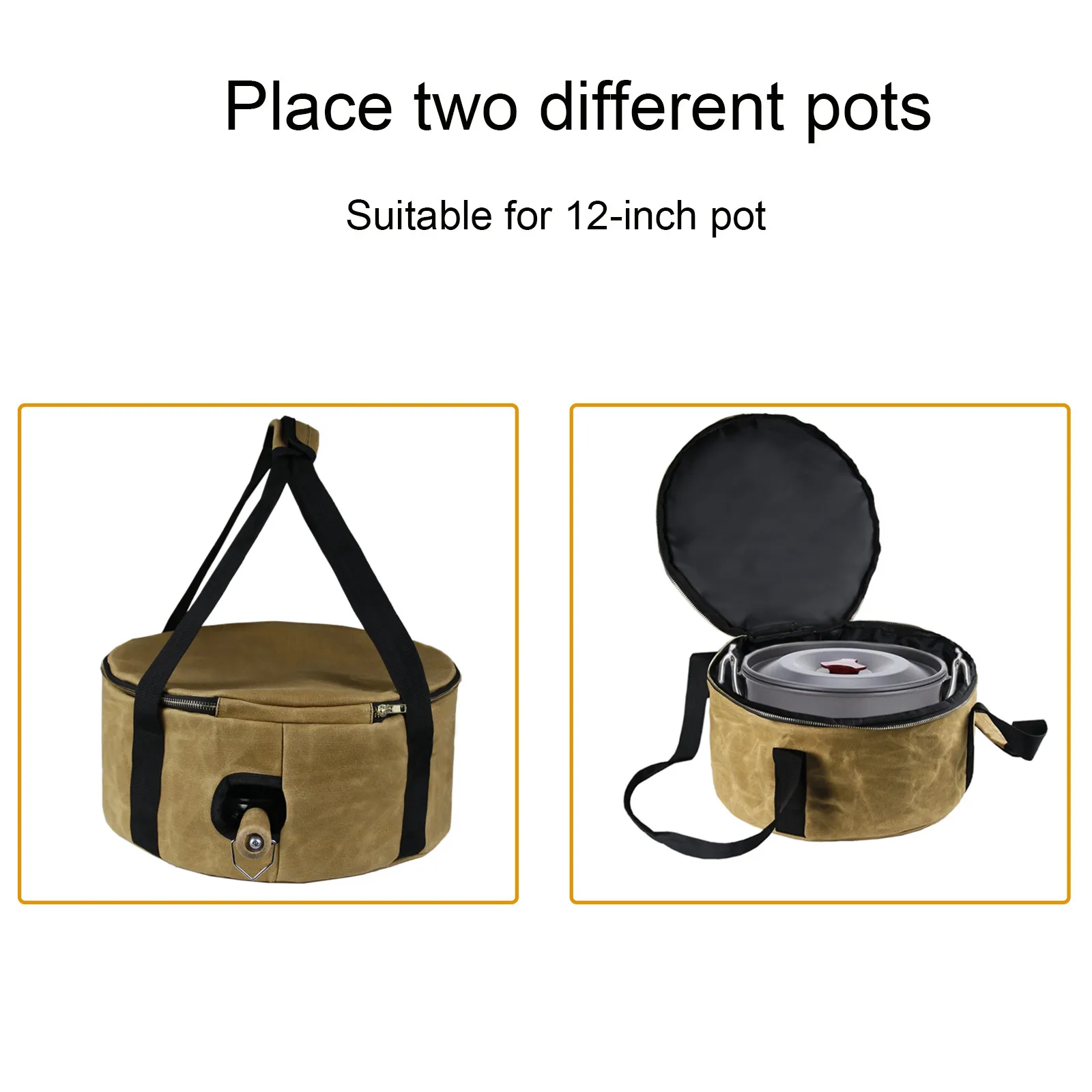 

Portable Pot Bag Camping Stoves Storage Bag Travel Cast Iron Pan Dustproof Bag Enamel Pot Package Suitable For 30.5cm Pan