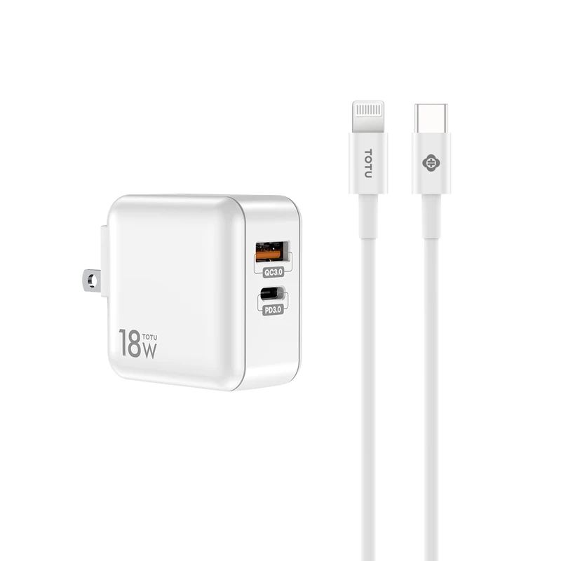 Быстрое зарядное устройство TOTU 3 0 18 Вт настенная розетка быстрое PD для iPhone 11 X XR XS