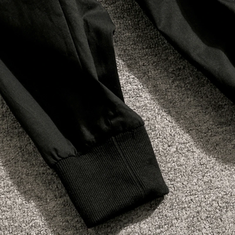 

Japan Style Multi-Pockets Men Casual Pants Drawstring Elastic Waist Mens Jogger Pants Ankle Length Loose Pants Hip Hop