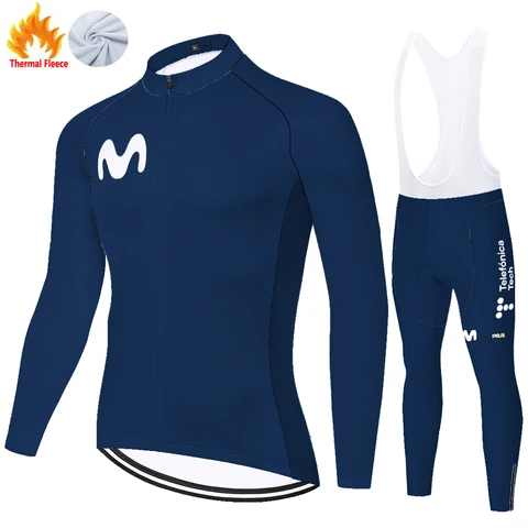 2024 Movistar ropa ciclismo hombre Winter Thermal Fleece jersey ciclismo велосипедная одежда roupa ciclist Велоспорт homme