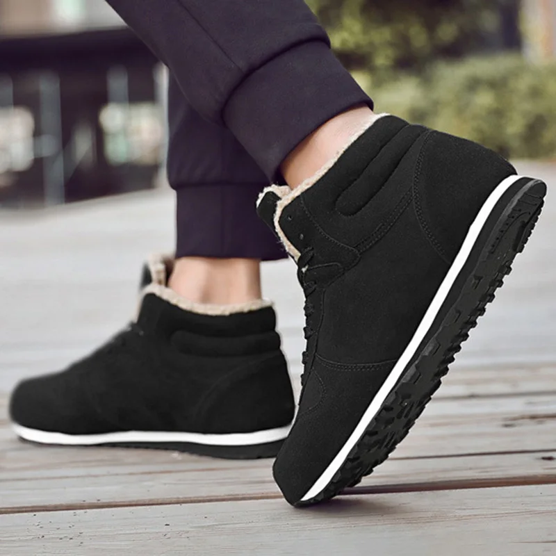 Новые мужские зимние ботинки с флисовой подкладкой Теплые ботильоны