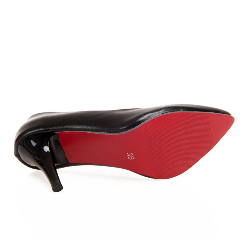 Женские туфли лодочки больших размеров черные белые из PU искусственной кожи с