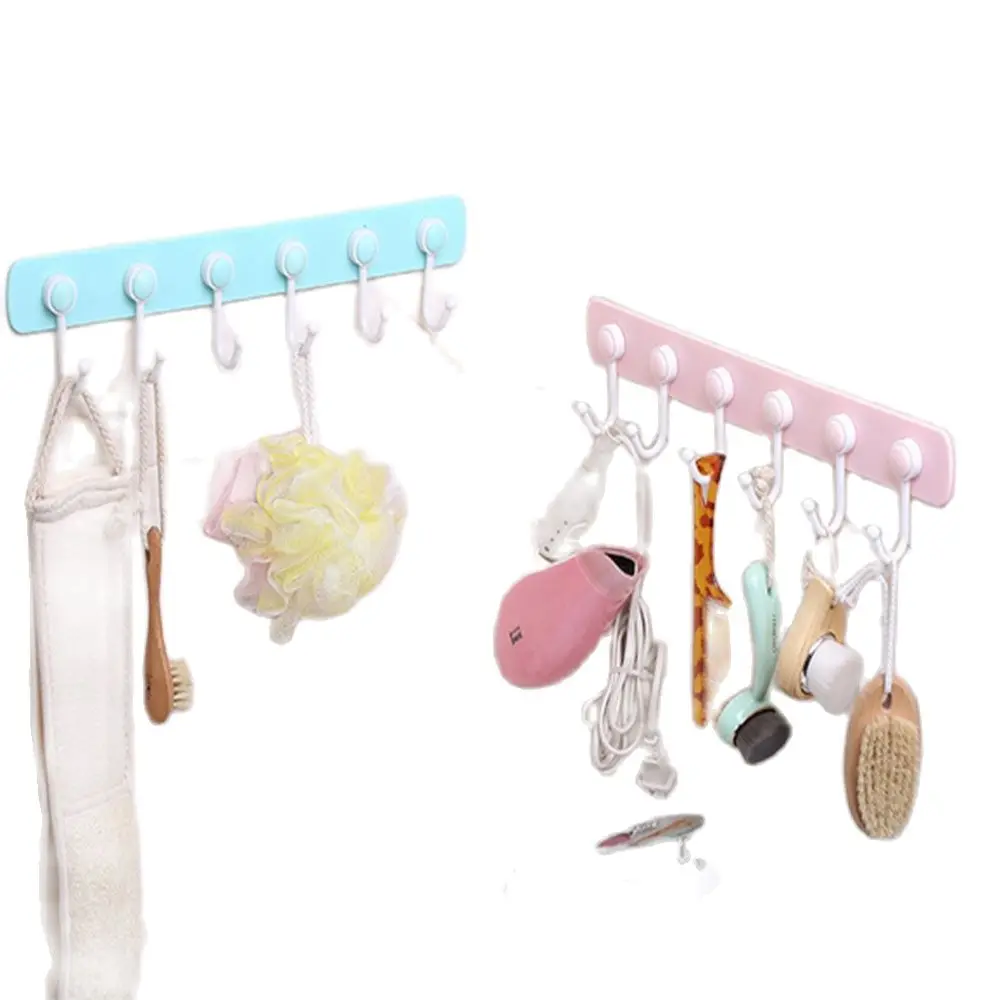 

Multifunction Storage Hook Holder 6 Hooks Wall Door Holder Hanger Rack For Spoon Scoop Bathroom Kitchen Organizer