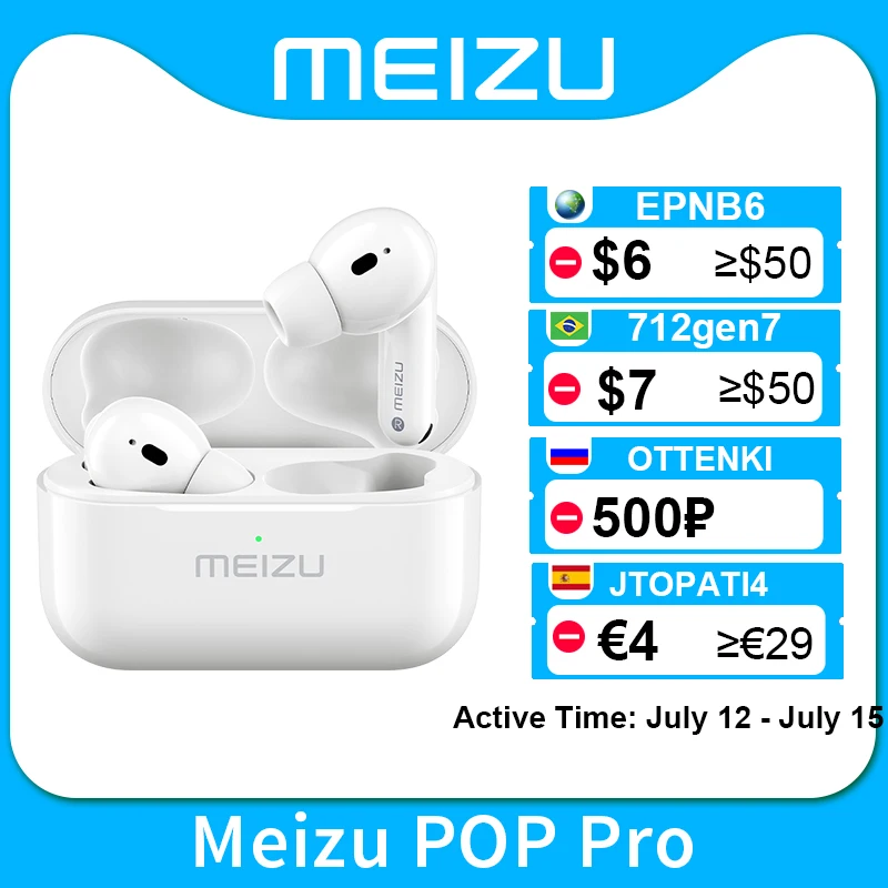 Meizu POP Pro Наушники вкладыши TWS наушники Bluetooth 5 0 активных Шум отмены Беспроводной 300