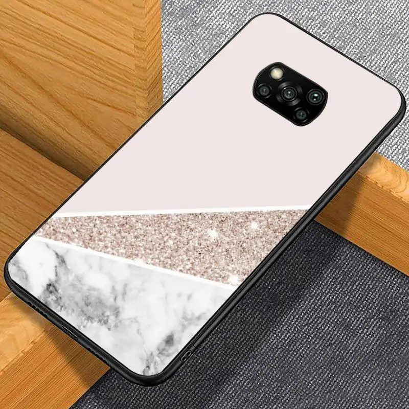 

Love Heart Gold Rose Marble Stripes Phone Case For Xiaomi redmi note mi 7 8 9 10 a s t pro max 4G 5g shell coque