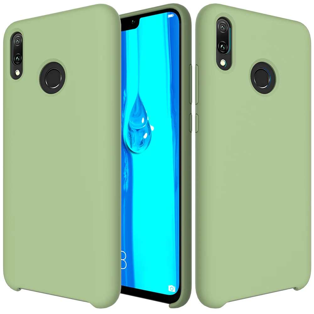 Светло-зеленый Для Honor 8c чехол-накладка для huawei Honor 8C мягкий жидкий силиконовый чехол-накладка для Honor 8 C Ультратонкий матовый полуобернутый чехол - Цвет: Светло-зеленый