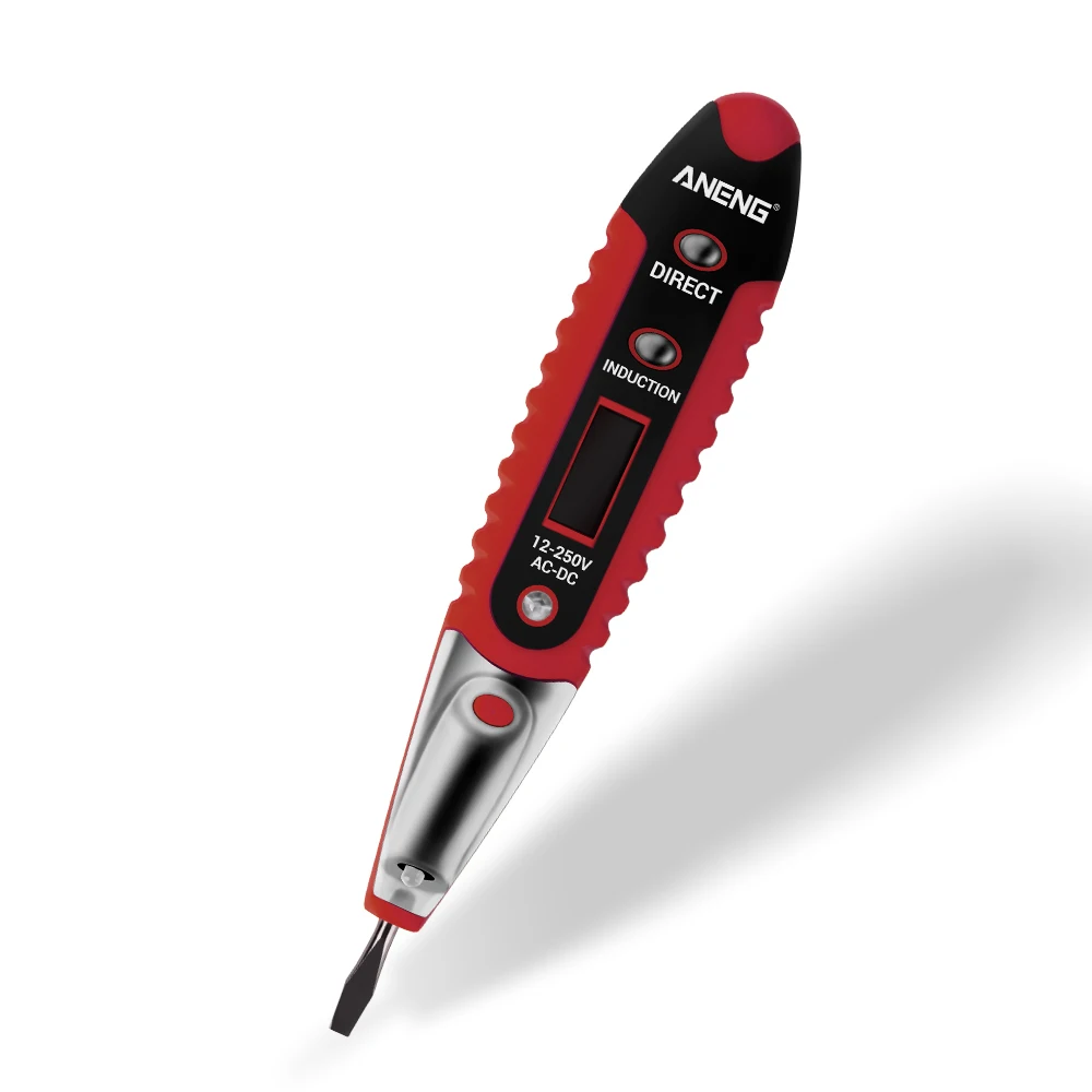 Red VD700 AC/DC 12-250 В цифровой тестер напряжения ручка многофункциональный вольтметр тестер детектор с лампой вольтметр - Цвет: Red