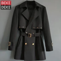 british style vintage double breasted trench men business casual office man long coat new autumn mens overcoat plus size s 6xl