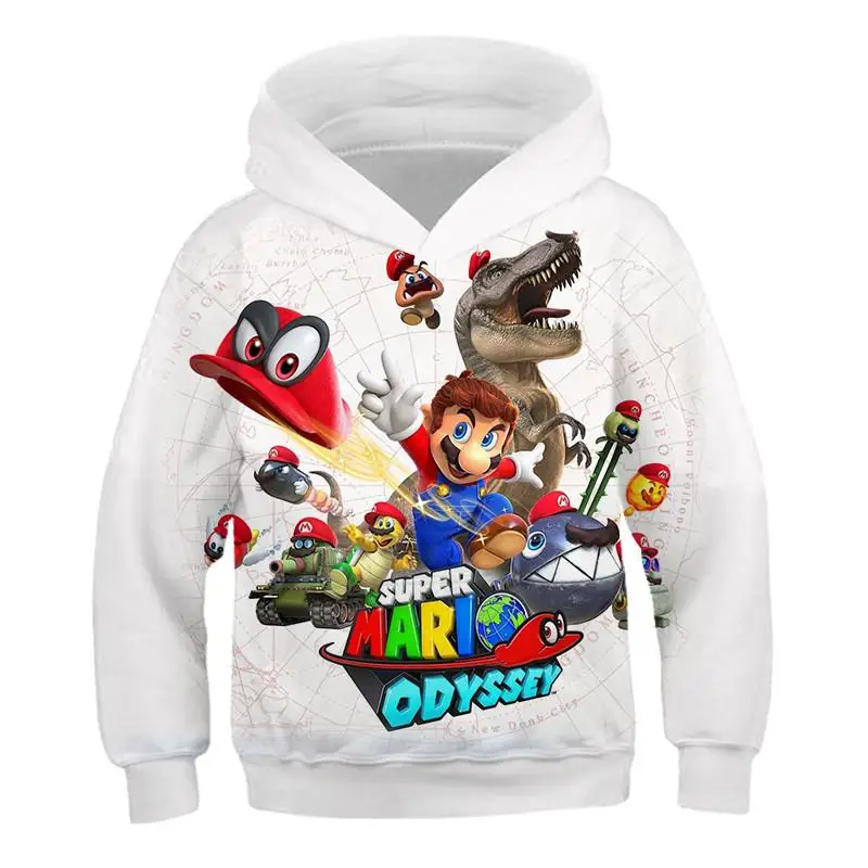Гоночная Игра “Марио” Kart 8 Объёмный рисунок(3D-принт) детская одежда с персонажами из мультфильмов с капюшоном Марио серии игр со свитшотом, модная одежда для мальчиков и девочек с капюшоном