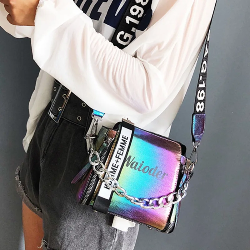 

Women laser letter inclined shoulder bag INS popular PU lady handbag lady elegant design shoulder bag shoulder bag