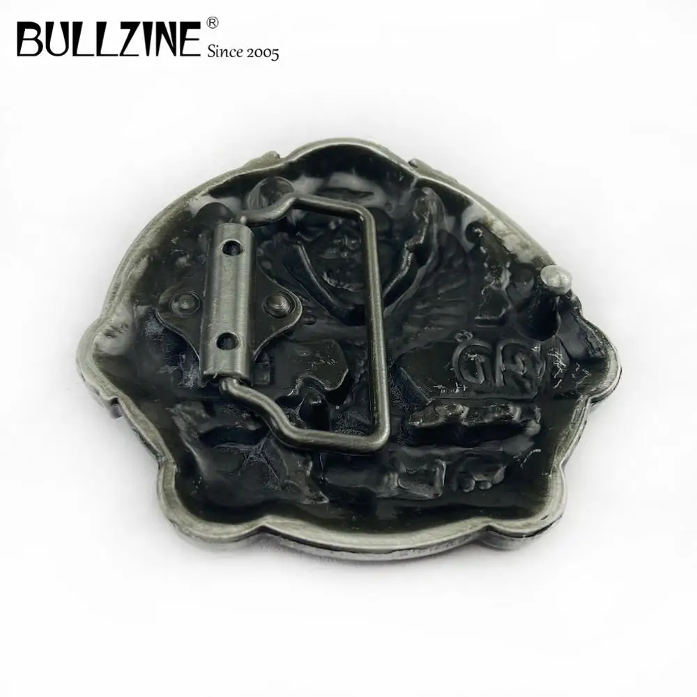 В Bullzine череп bad to The bone пряжки ремня с оловянной отделкой FP-02181 подходит для детей