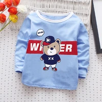 2020 spring childrenswear new products children base shirt pure cotton cartoon crew neck baby top boy long sleeved t shirt