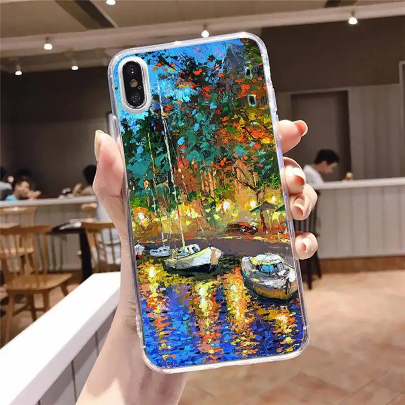 

oil painter retro painting van gogh Phone Case Transparent for iPhone 6 7 8 11 12 s mini pro X XS XR MAX Plus