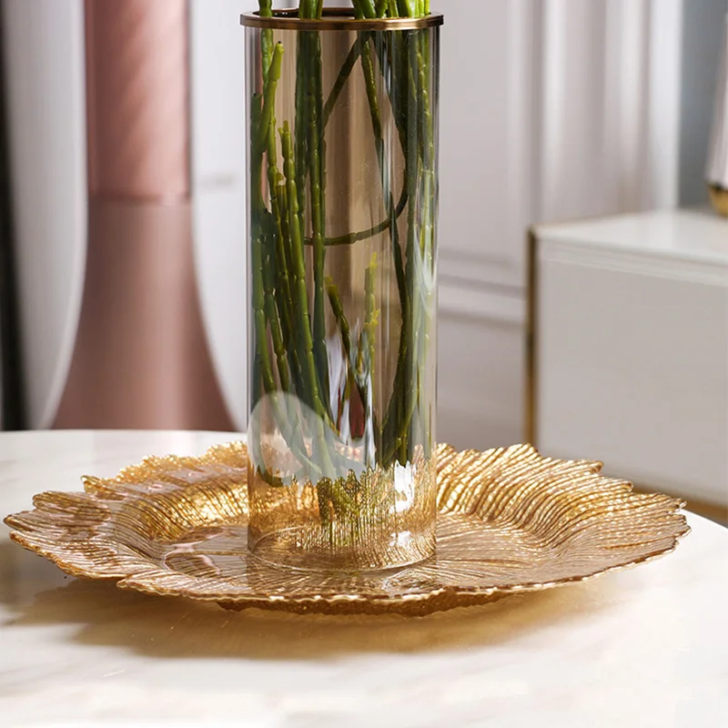 Европейская позолоченная стеклянная жемчужная тарелка западное блюдо Фруктовая