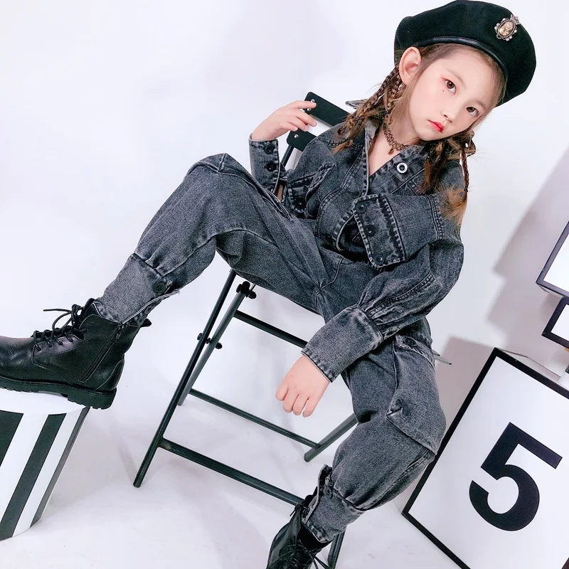 

Baby Girl Solid Suit Autumn New Big Children's Boy Fashion Motorcycle Cowboy Two-piece Children's Clothes Kids Clothing Solid