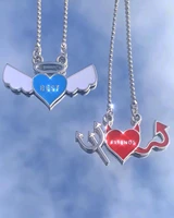 gothic harajuku style trendy necklaces red blue heart letter best friendspendant necklace girls friendship gifts jewelry femme