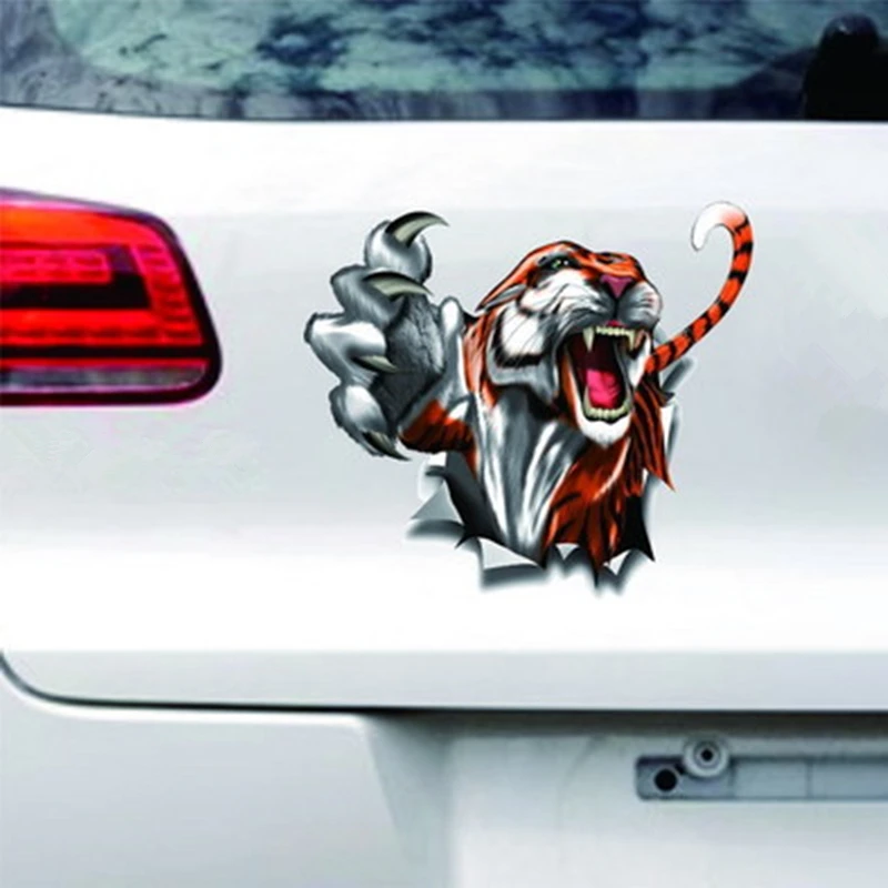Забавная наклейка на автомобиль тигровая лапа светоотражающий монстр украшение