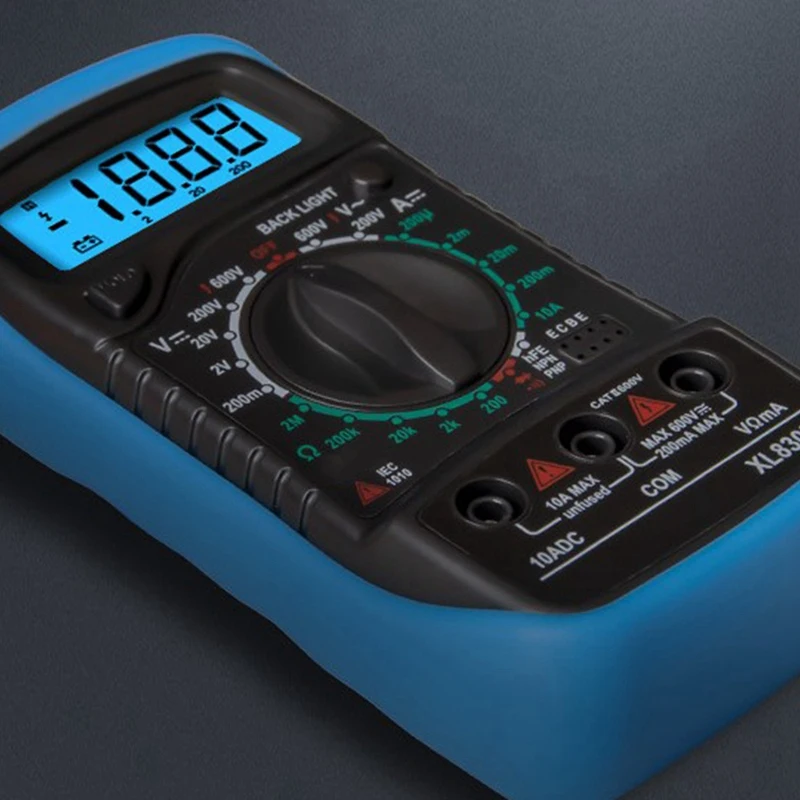 

XL830L Handheld Digital Multimeter LCD Backlight Portable AC/DC Ammeter Voltmeter Ohm Voltage Tester Meter Multimetro