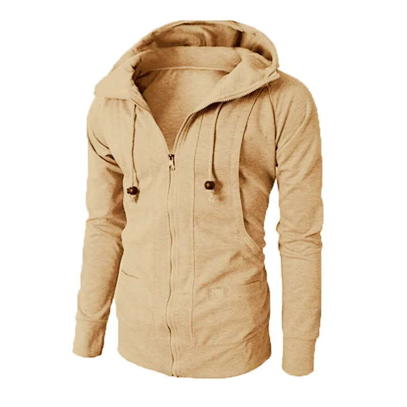Zipper Jacket Jackets Men Hooded Hoodie Black Gray Navy Sweatshirt Outerwear Long Sleeve Coats Tracksuits Man Hoody Streetwear | Мужская